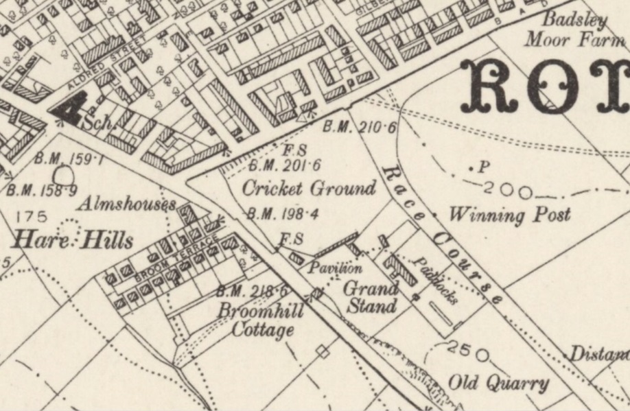 Rotherham - Rotherham cricket club : Map credit National Library of Scotland
